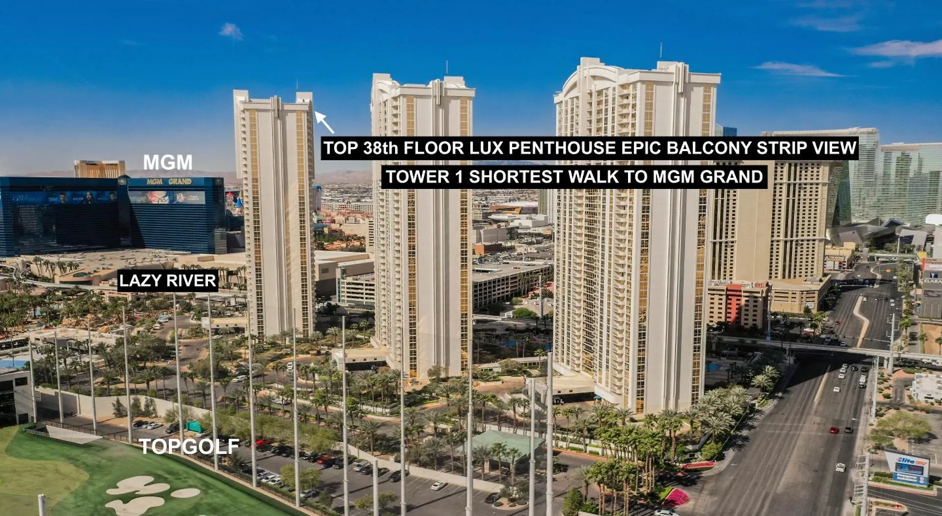 Signature Mgm Top 38Th Floor Penthouse Lux+ Best Balony Strip View Suite + No Resort Fee Las Vegas 5*,  United States
